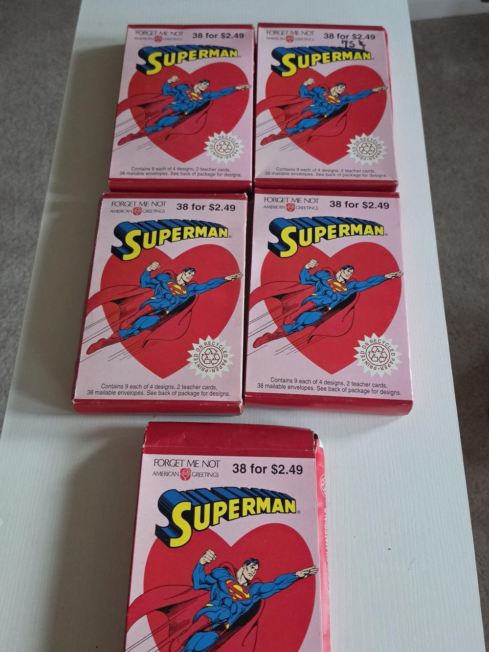 American Greetings Superman Valentine Cards - Pink and Red